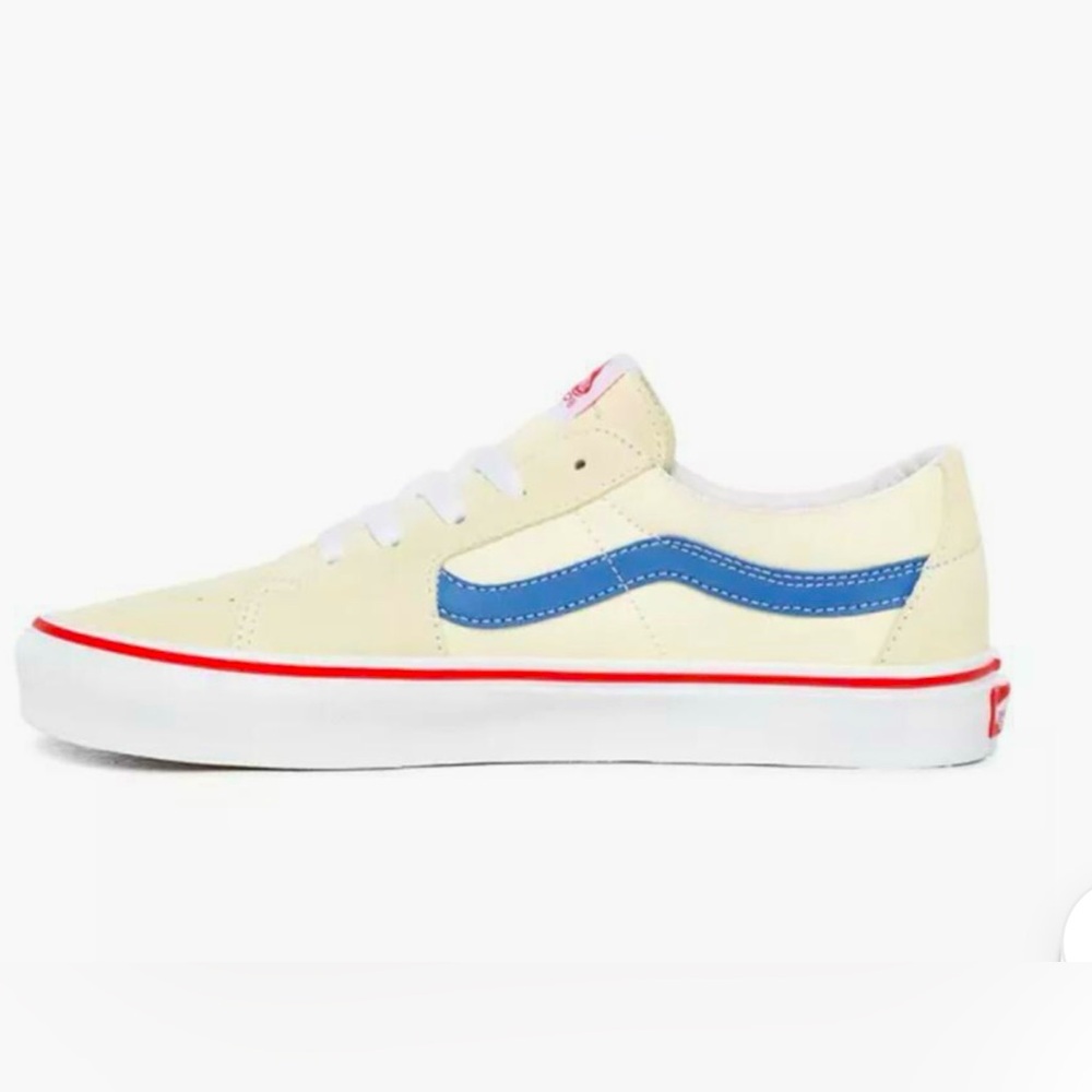 🇺🇸 New Unisex Vans Sk8-Low Classic White Navy July 4th!! (W 5.5)